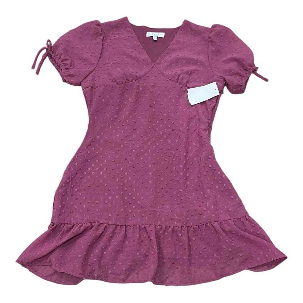 Koko + Mason Pink Clip Dot Ruffle Dress L Girls
